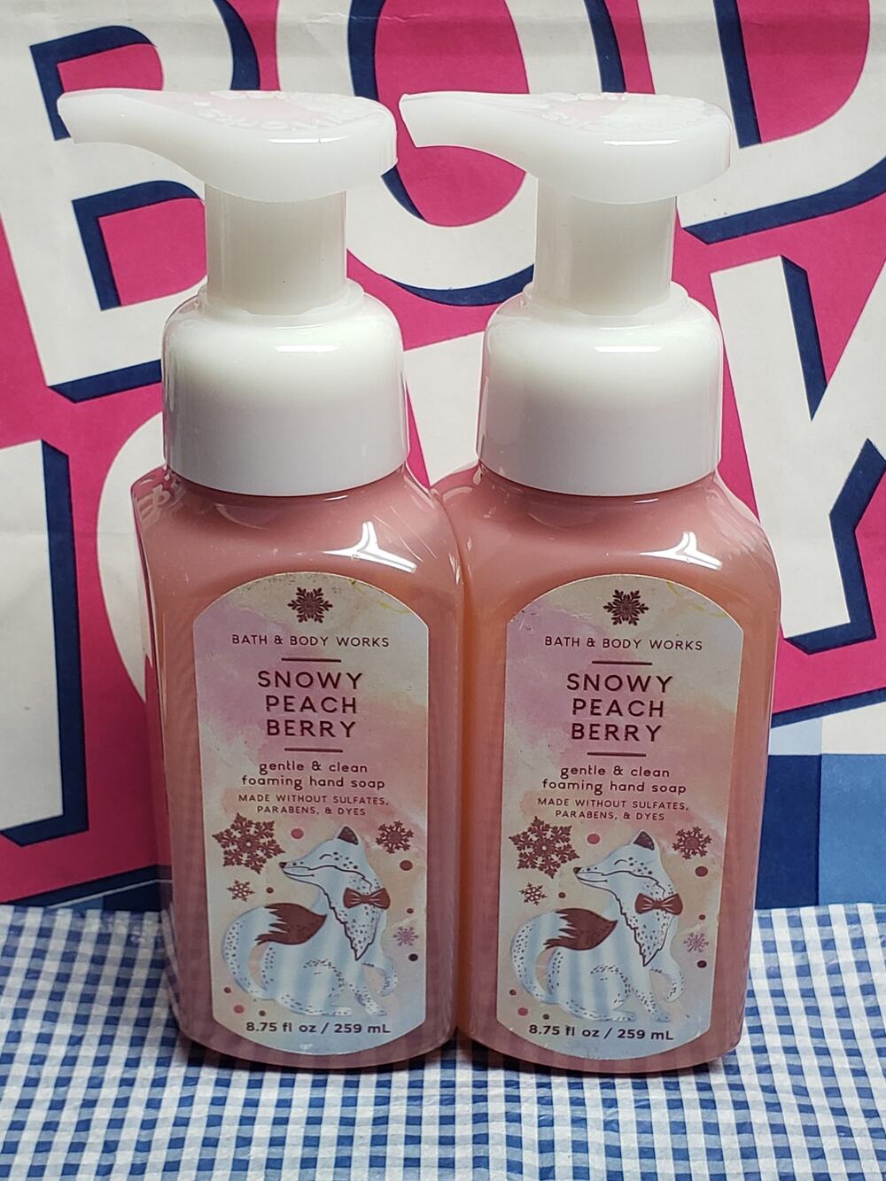 BBW Snowy Peach Berry Gentle & Clean Foaming Hand Soap | Set of 2